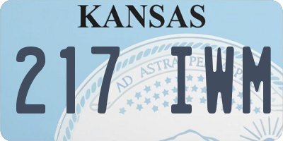 KS license plate 217IWM