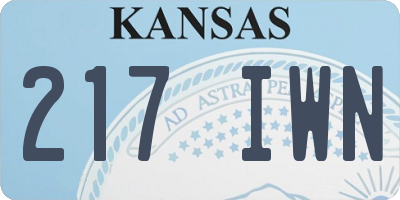 KS license plate 217IWN