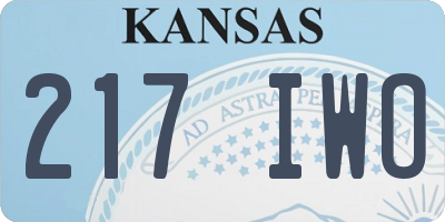 KS license plate 217IWO