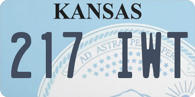 KS license plate 217IWT