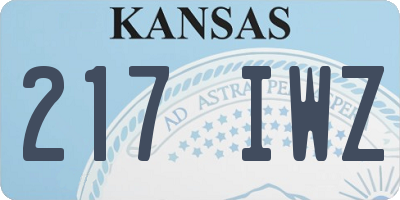 KS license plate 217IWZ