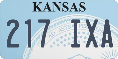 KS license plate 217IXA