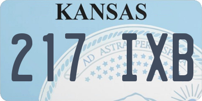 KS license plate 217IXB