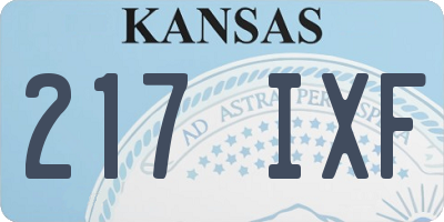 KS license plate 217IXF