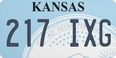 KS license plate 217IXG