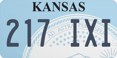 KS license plate 217IXI