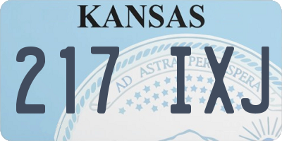 KS license plate 217IXJ