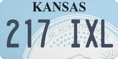 KS license plate 217IXL