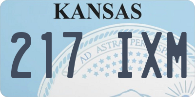 KS license plate 217IXM