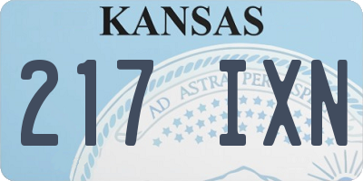 KS license plate 217IXN