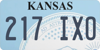 KS license plate 217IXO