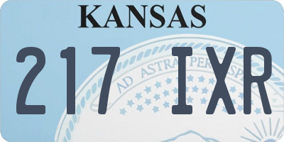 KS license plate 217IXR