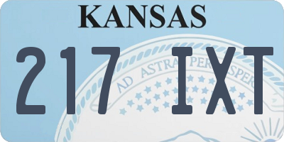 KS license plate 217IXT