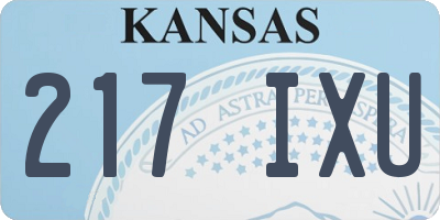 KS license plate 217IXU