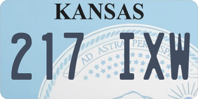 KS license plate 217IXW