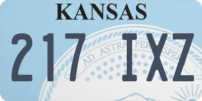 KS license plate 217IXZ