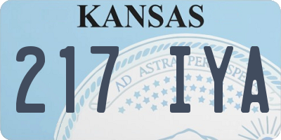 KS license plate 217IYA