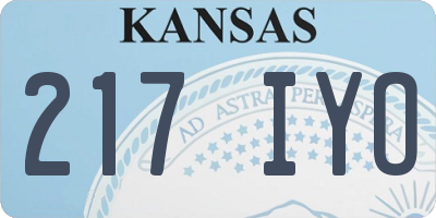 KS license plate 217IYO