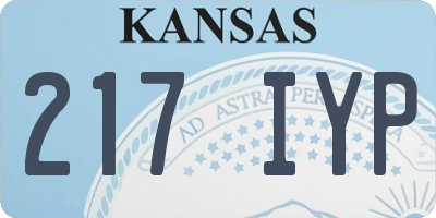 KS license plate 217IYP