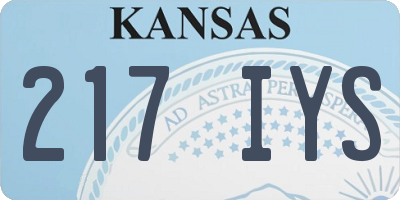 KS license plate 217IYS