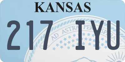 KS license plate 217IYU