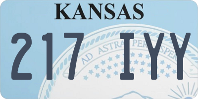 KS license plate 217IYY