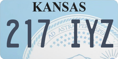 KS license plate 217IYZ