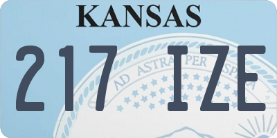 KS license plate 217IZE