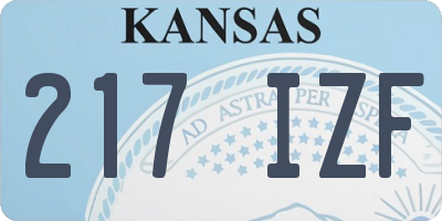 KS license plate 217IZF
