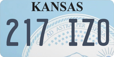 KS license plate 217IZO