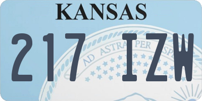 KS license plate 217IZW