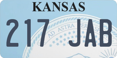 KS license plate 217JAB