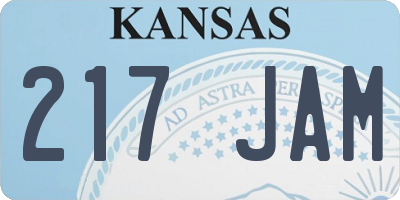 KS license plate 217JAM