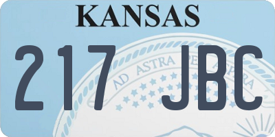 KS license plate 217JBC