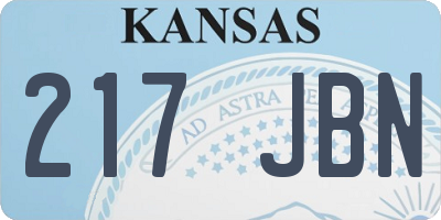 KS license plate 217JBN