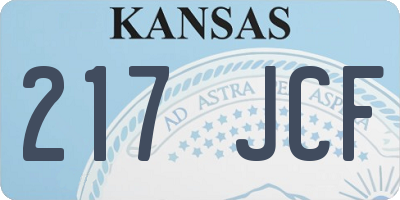 KS license plate 217JCF