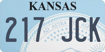 KS license plate 217JCK
