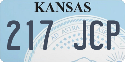 KS license plate 217JCP