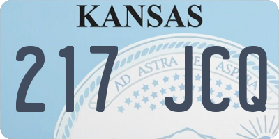 KS license plate 217JCQ