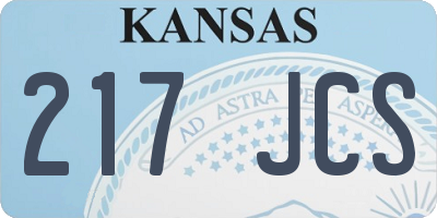 KS license plate 217JCS