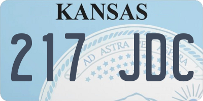 KS license plate 217JDC