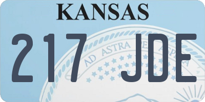 KS license plate 217JDE