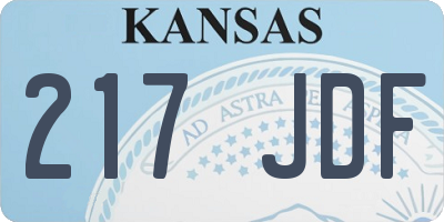 KS license plate 217JDF