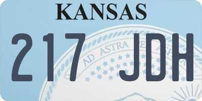 KS license plate 217JDH