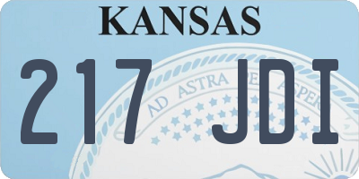 KS license plate 217JDI