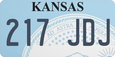 KS license plate 217JDJ