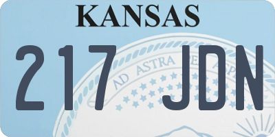 KS license plate 217JDN