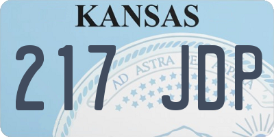 KS license plate 217JDP