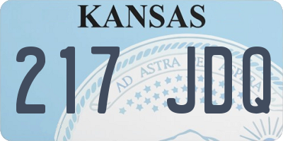 KS license plate 217JDQ