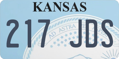 KS license plate 217JDS